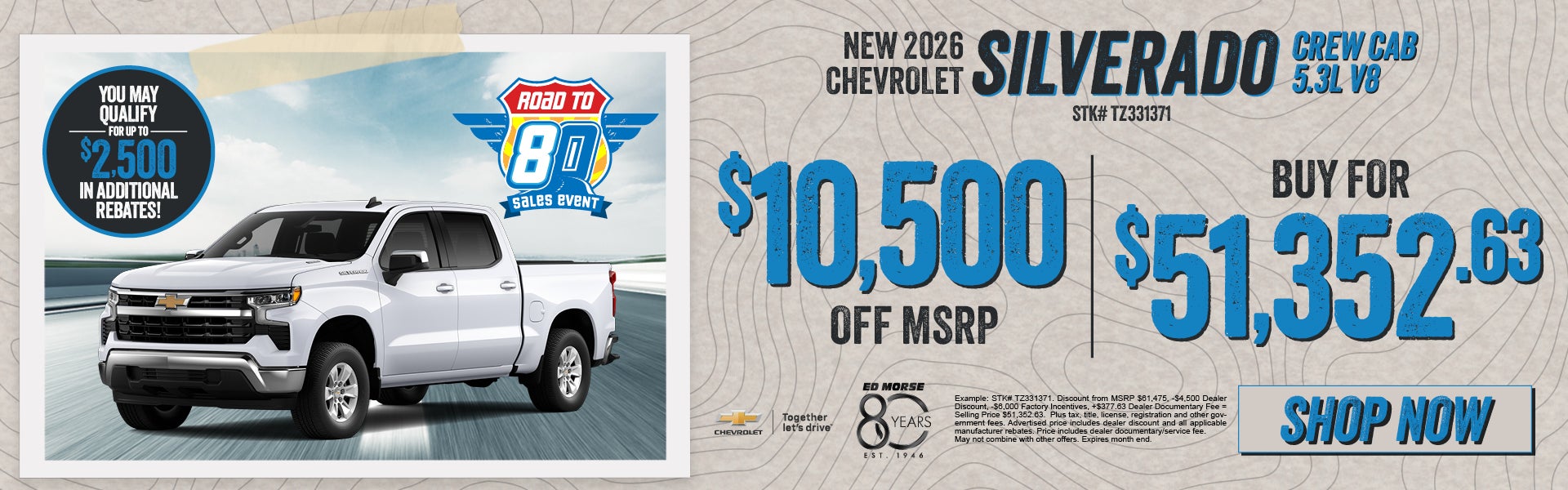New 2026 Chevrolet Silverado 1500 Crew Cab 5.3L V8 