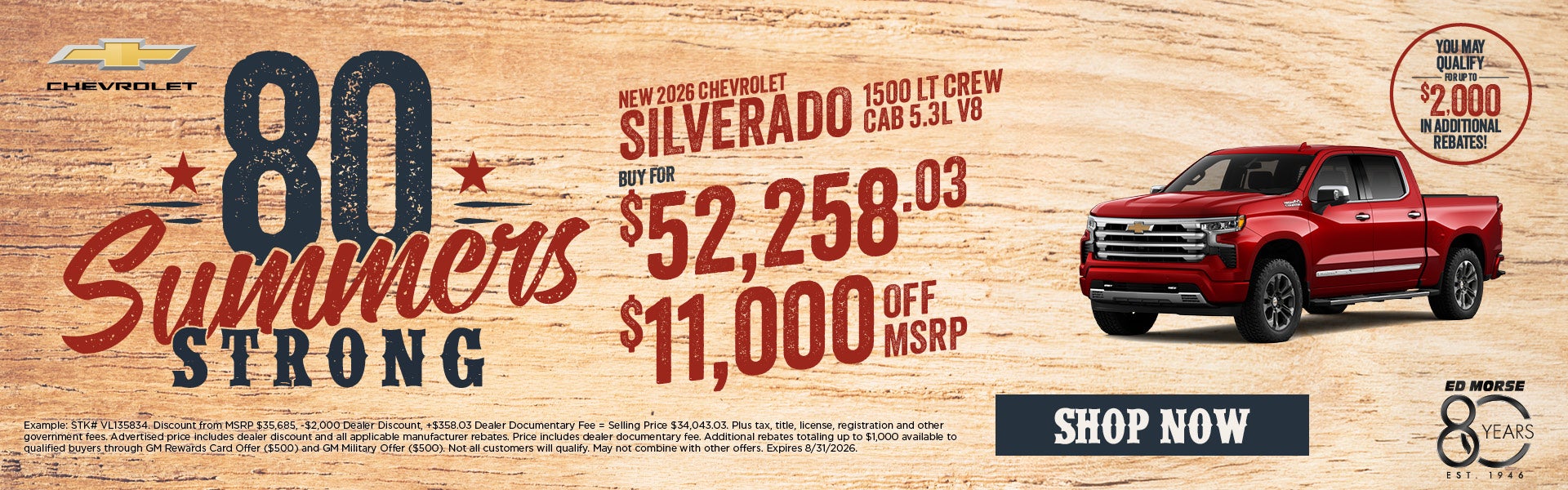 New 2026 Chevrolet  Silverado 1500 LT Crew Cab 5.3L V8  